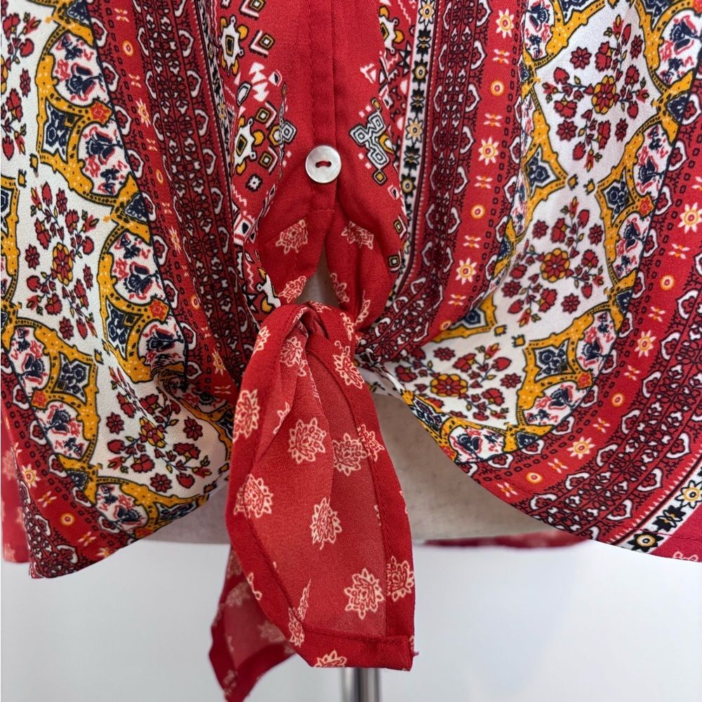 West Kei Bohemian Print Blouse semi sheer - Picture 3 of 7